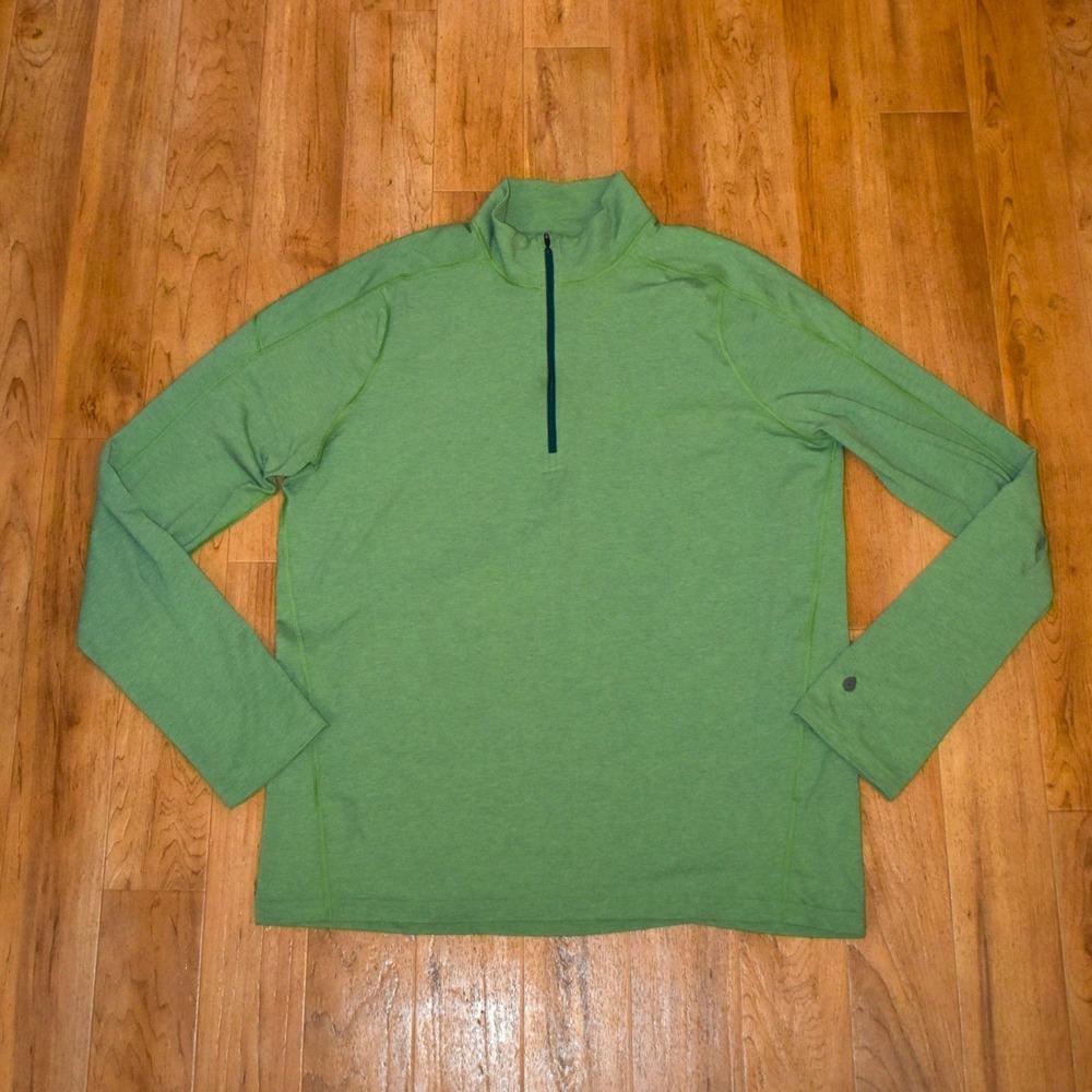 Stio Basic Quarter Zip Pullover Mens XL Green Performance Long Sleeve Top